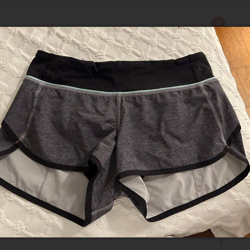grey lululemon speed shorts